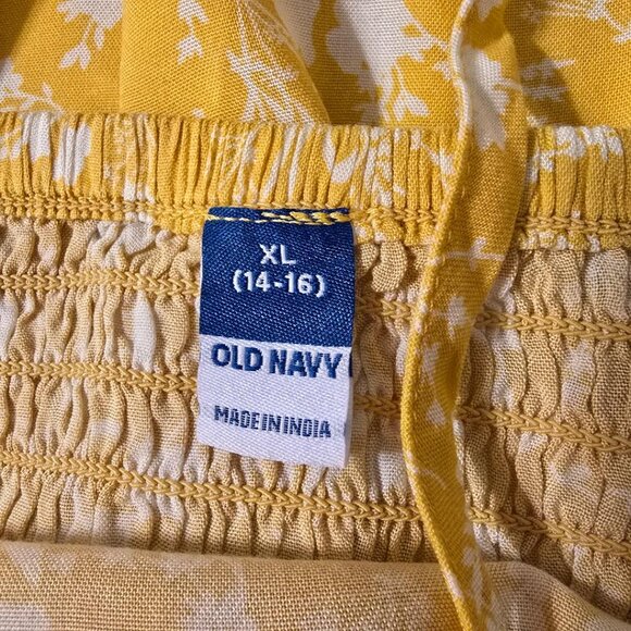 Old Navy Yellow & White Printed Fit & Flare Cami Dress for Girls | XL 14-16 - Picture 6 of 7